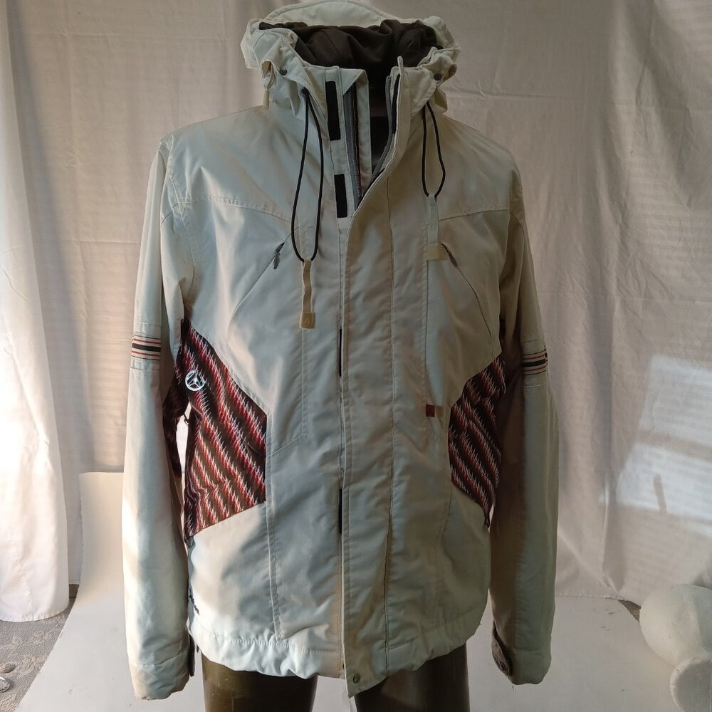 Section Barcelona Winter Coat Jacket Men's Size L Large White Ski